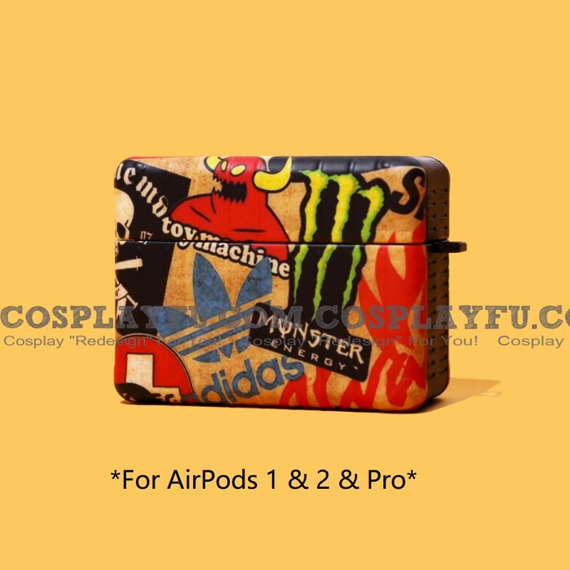 Cute Rouge Japanese Monster Suitcase | Airpod Case | Silicone Case for Apple AirPods 1, 2, Pro Cosplay